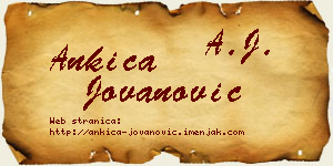 Ankica Jovanović vizit kartica